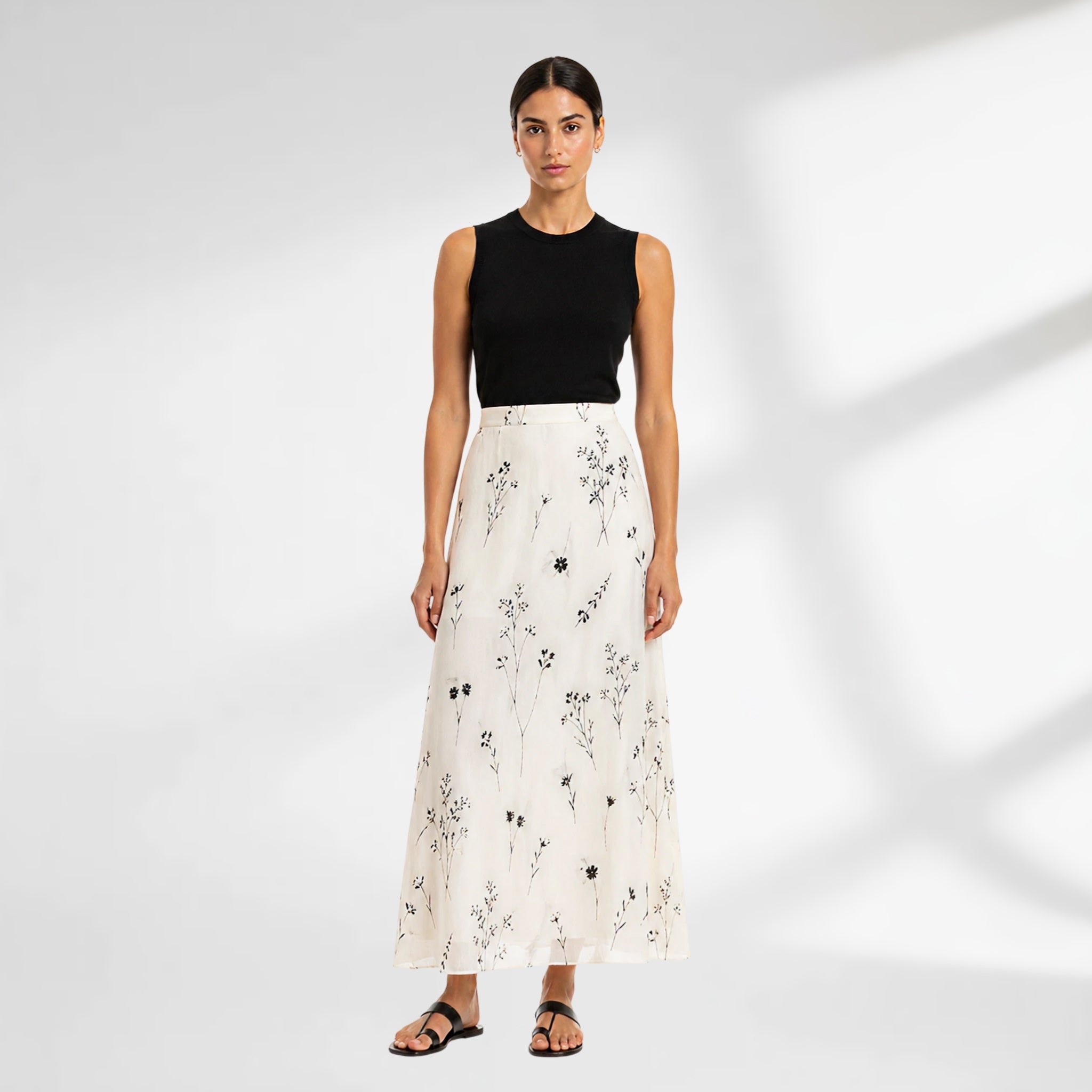 Serein Floral Voile Skirt