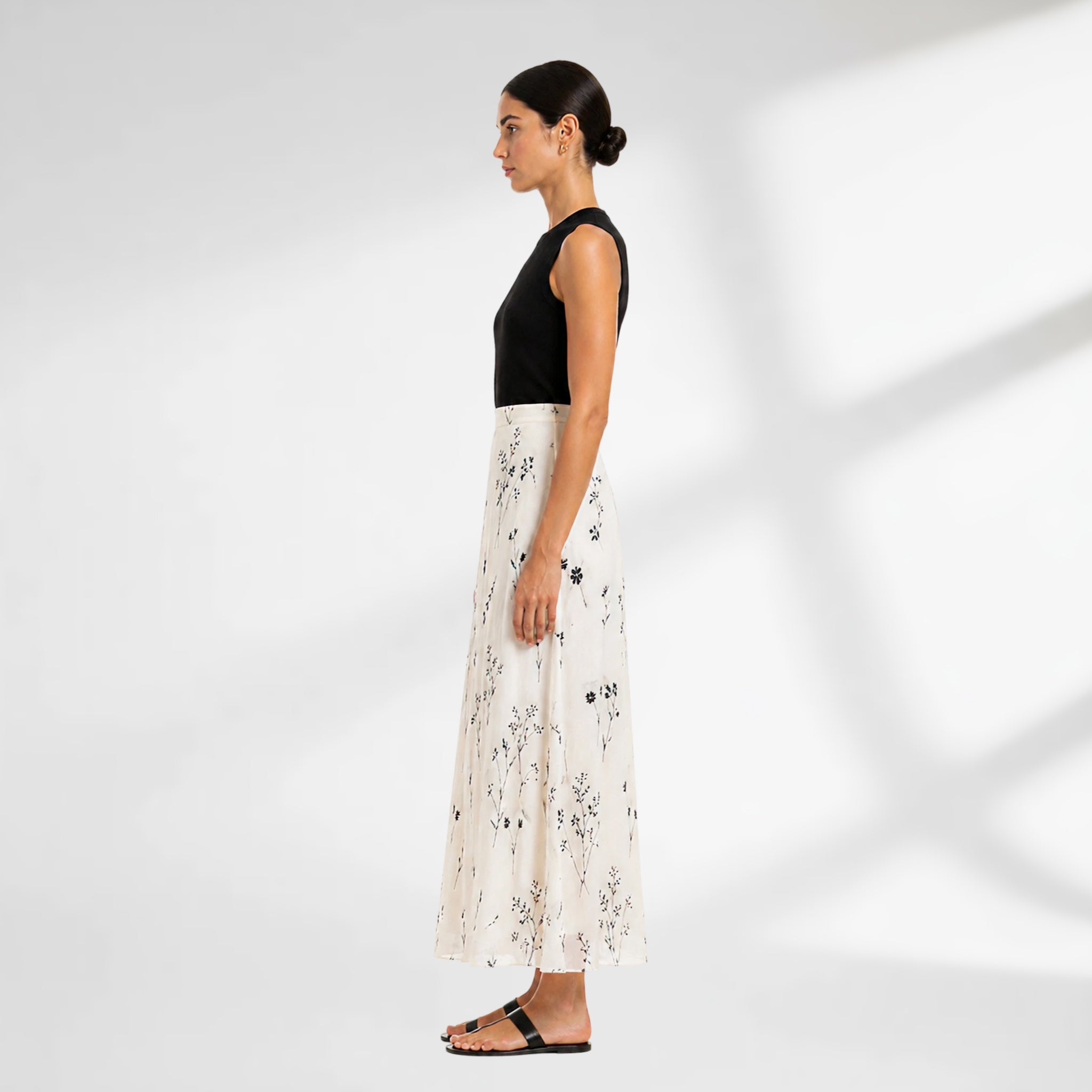 Serein Floral Voile Skirt