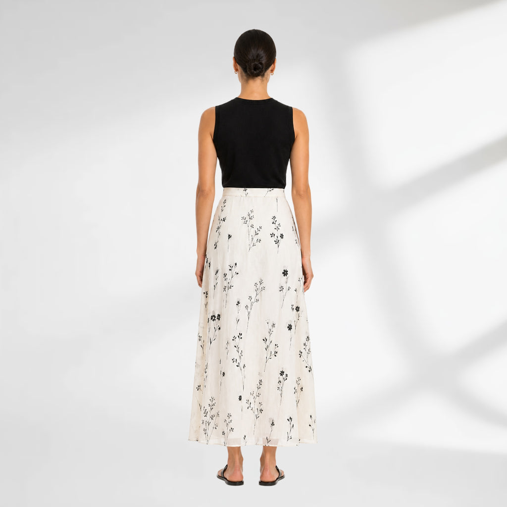 Serein Floral Voile Skirt