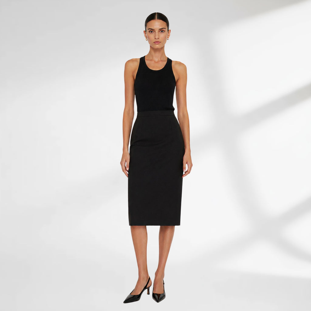 Structured Mid-Length Skirt
