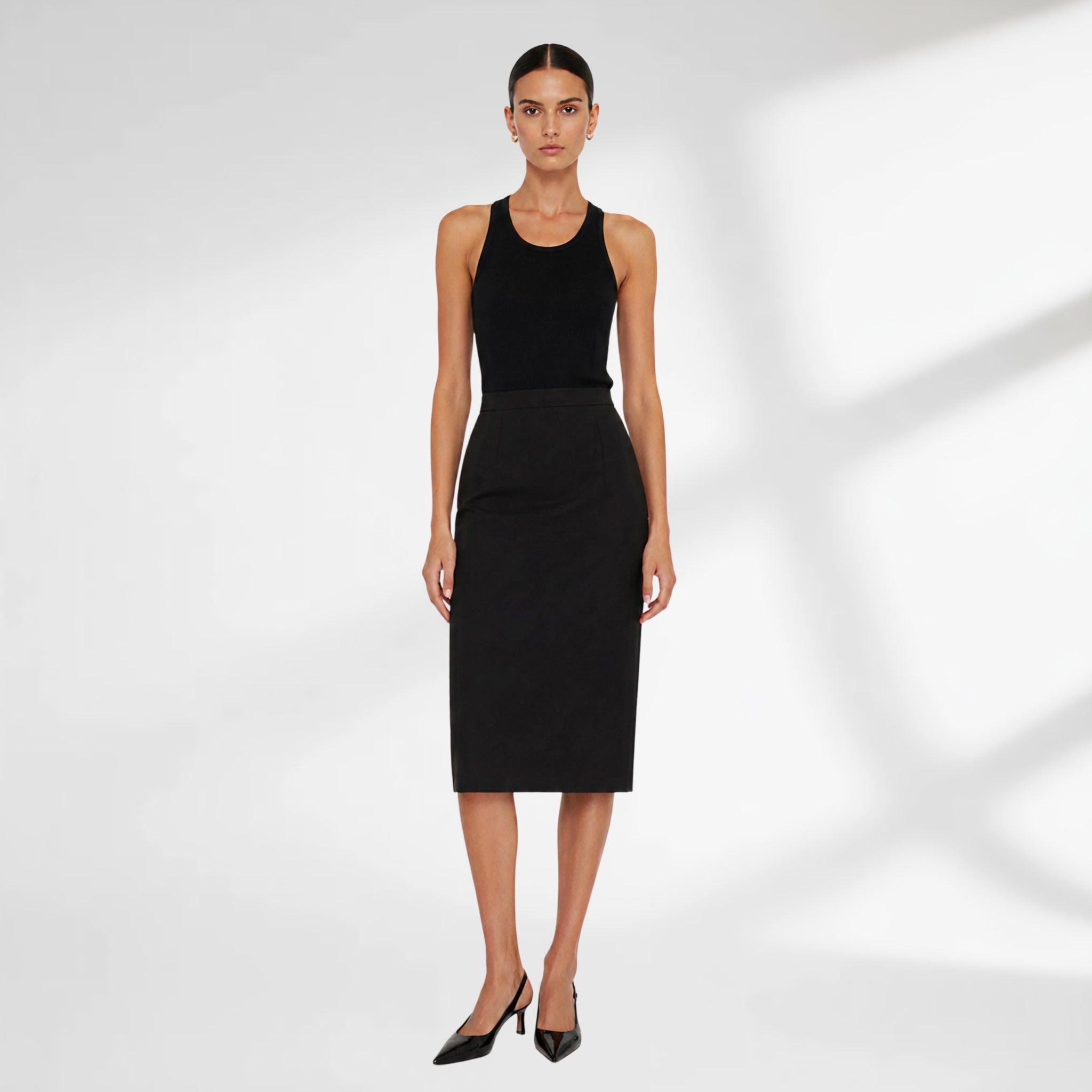 Structured Mid-Length Skirt