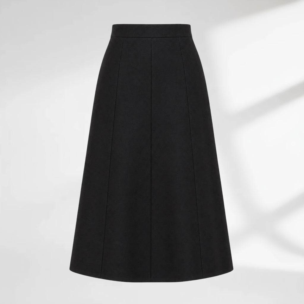 Structured Wool Midi Skirt