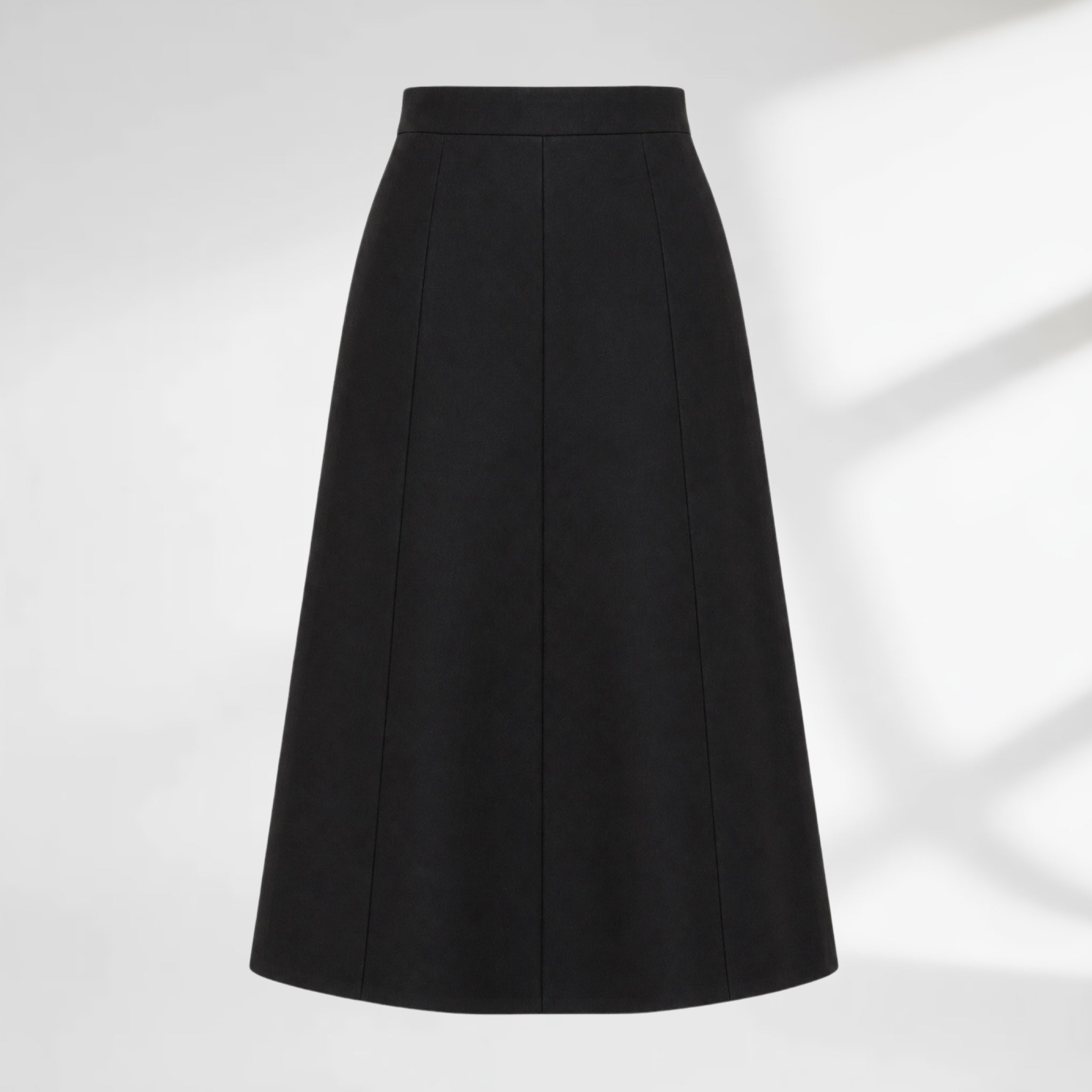 Structured Wool Midi Skirt